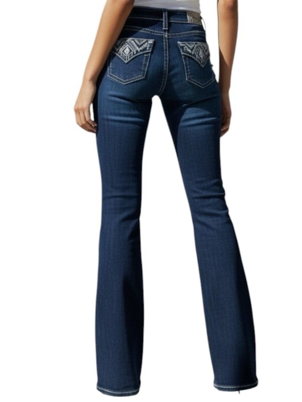 NWT Miss Me mid rise boot jeans w cntrst stitch/high design pockets retail $118 - Picture 4 of 14